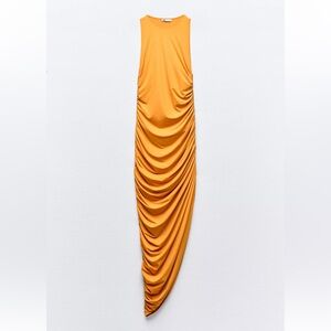 Zara Fitted Draped Polyamide Dress
